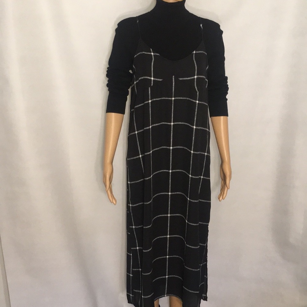 NWT Gilli  Maxi Checked Dress / Jumper w/Side Slit - Picture 15 of 16